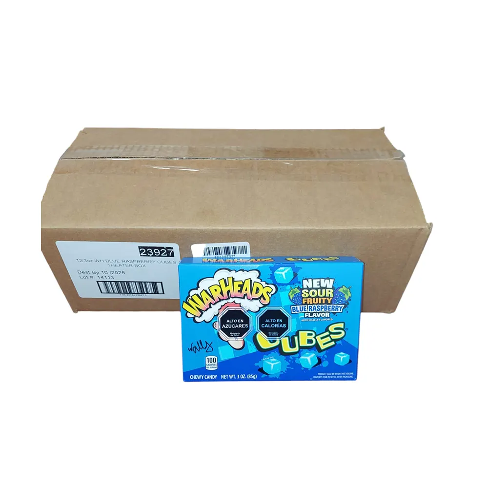 WARHEADS CUBES BLUE RASBERRY BOX 3.5OZ