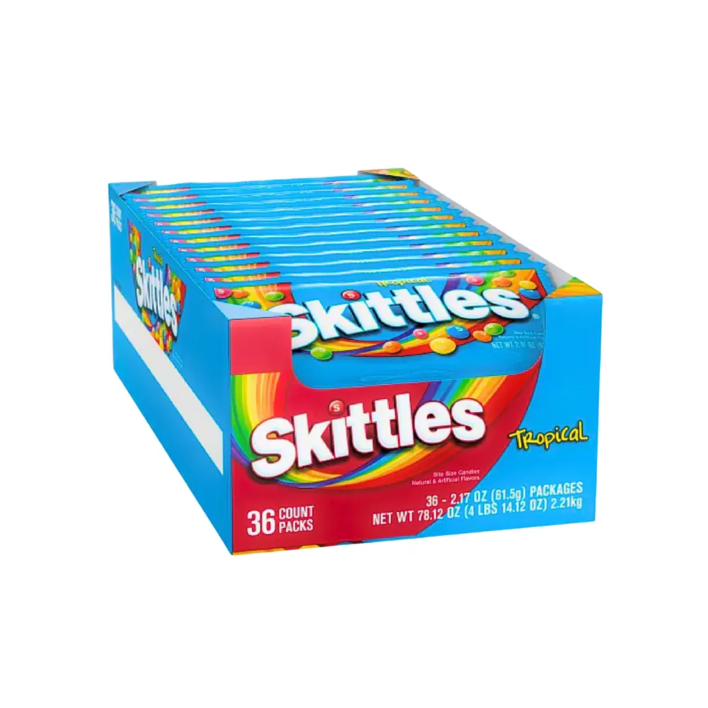 SKITTLES TROPICAL BAG36X 45G