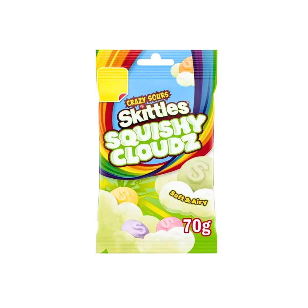 SKITTLES SOURS SWEETS SQUISHY CLOUDZ 14X70G - Imagen 2