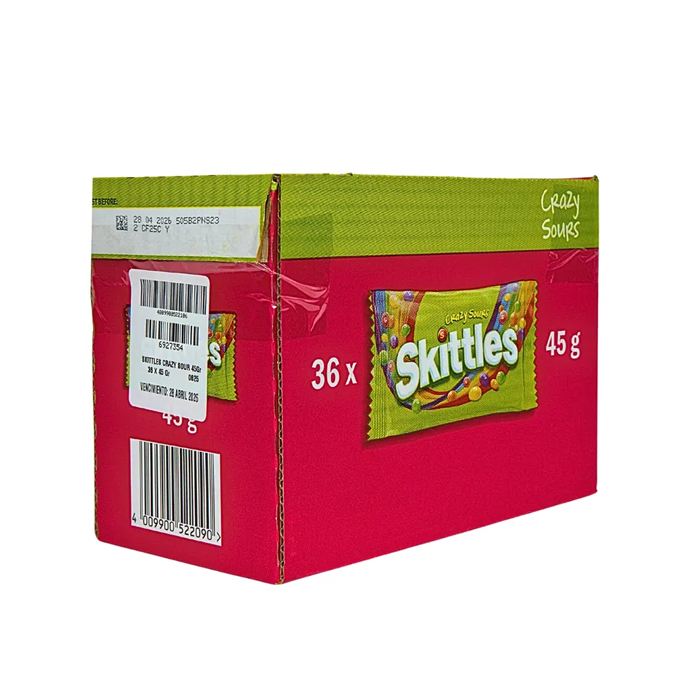 SKITTLES CRAZY SOURS BAG 36X45G