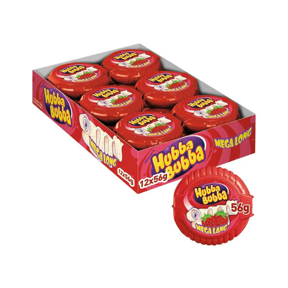 WRIGLEY'S HUBBA BUBBA TAPE SNAPPY STRAWBERRY 12X56G