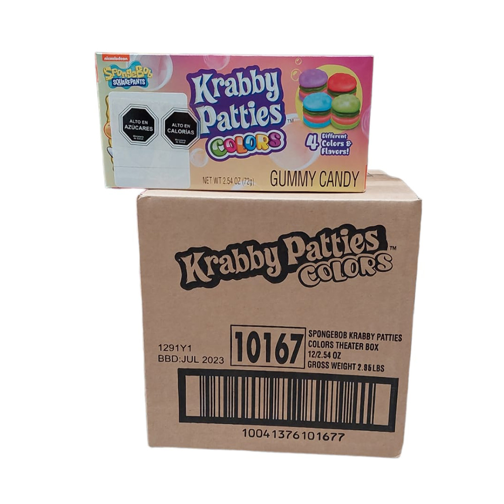GUMMY KRABBY PATTIES COLORS VIDEO BOX 2.54OZ