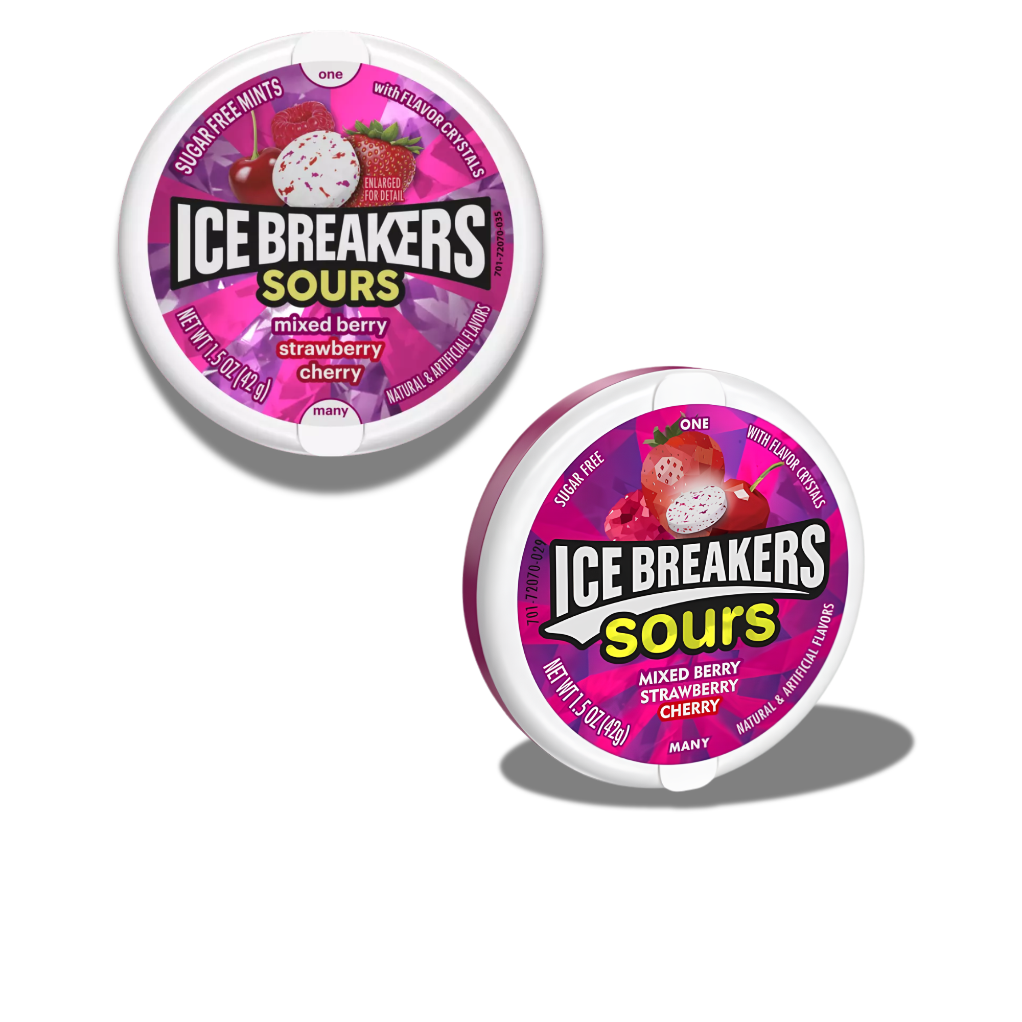 ICE BREAKERS SOURS MIXED BERRY - STRAWBERRY - CHERRY 1.5OZ - Imagen 2