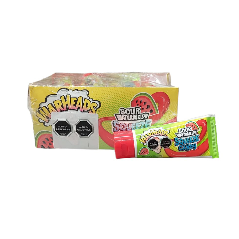 WARHEADS SOUR WATERMELON SQUEEZE CANDY 2.5OZ