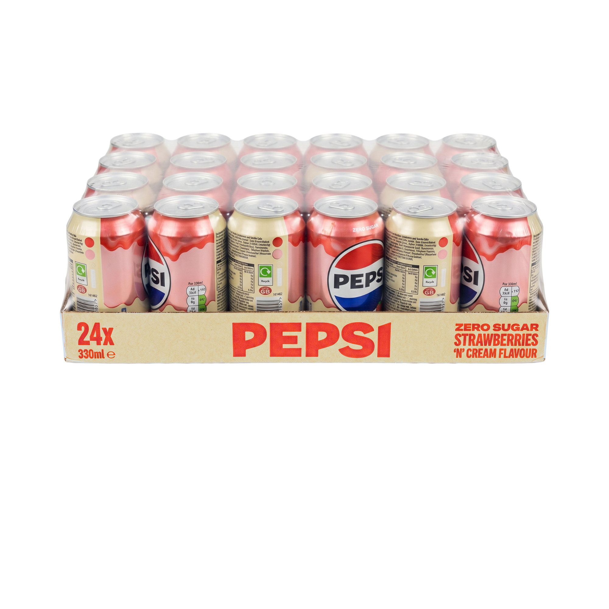 PEPSI STRAWBERRIES & CREAM ZERO SUGAR 24x330ML - Imagen 3